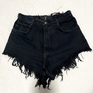 ultra distressed high waisted shorts